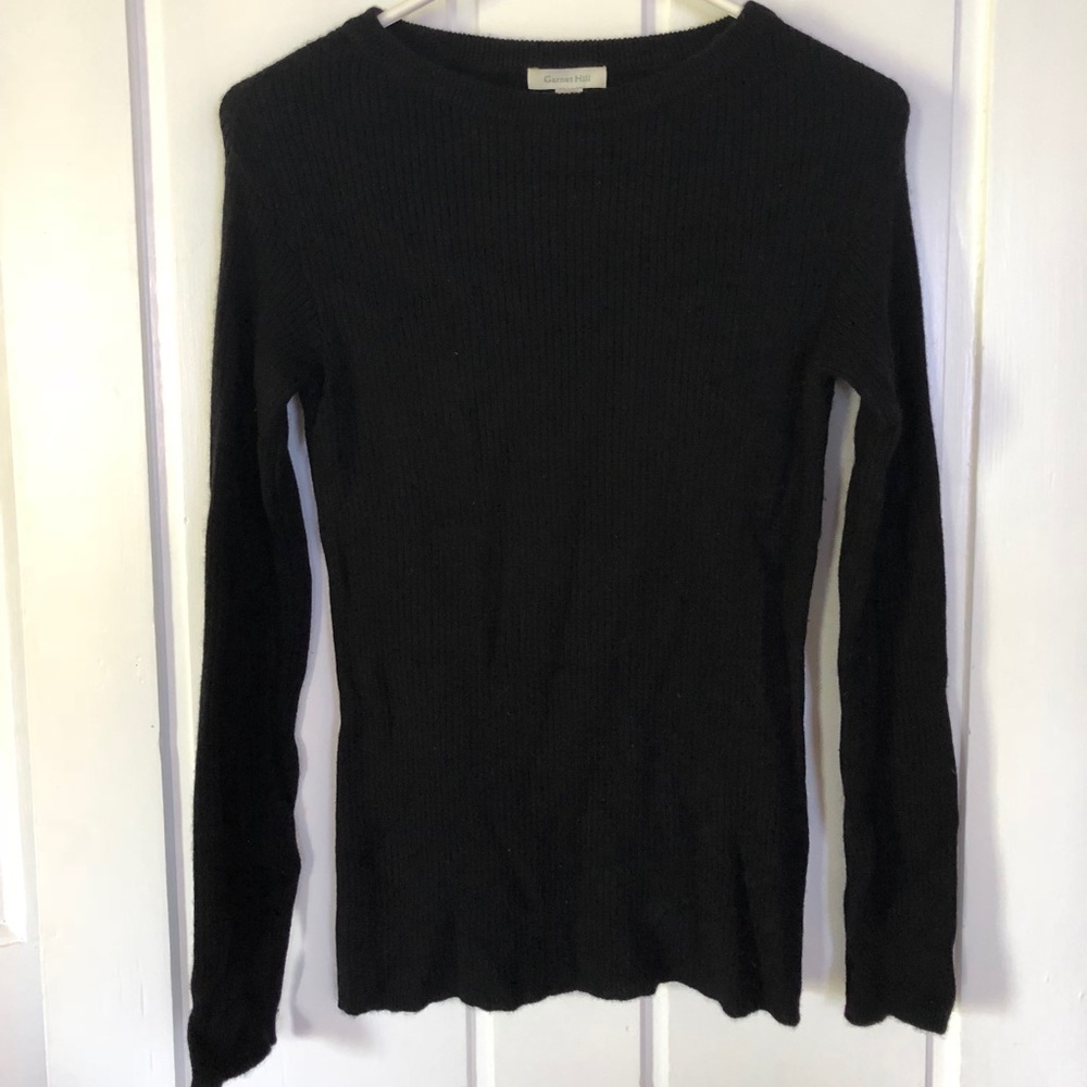 Black Garnet Hill cashmere sweater